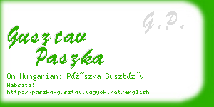 gusztav paszka business card